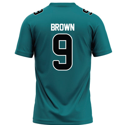 Coastal Carolina - NCAA Football : Emmett Brown - Teal Football Jersey-1