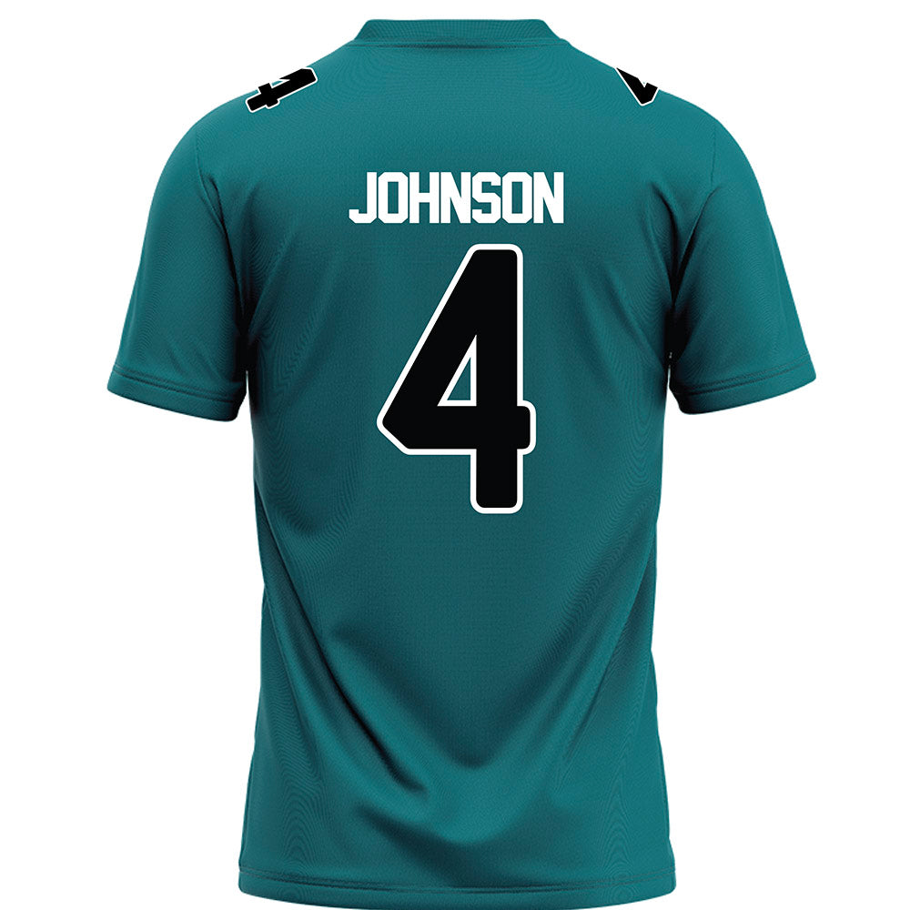 Coastal Carolina - NCAA Football : Jayden Johnson - Teal Football Jersey-1