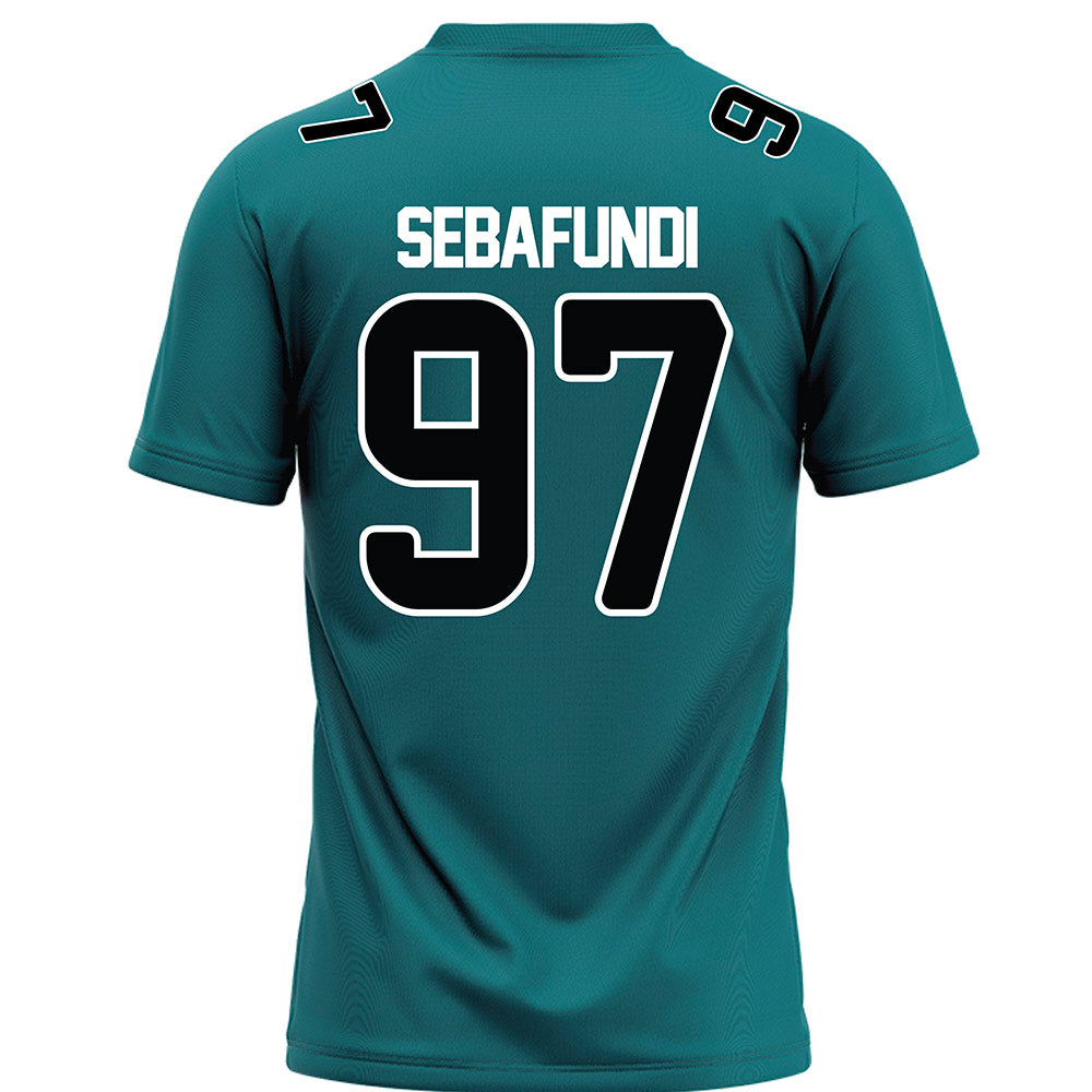 Coastal Carolina - NCAA Football : Emile Sebafundi - Teal Football Jersey-1