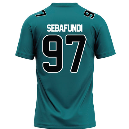 Coastal Carolina - NCAA Football : Emile Sebafundi - Teal Football Jersey-1