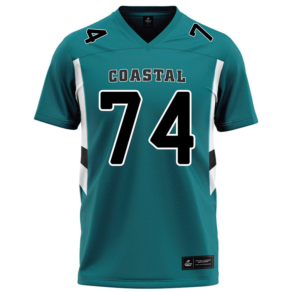 Coastal Carolina - NCAA Football : Jacob Katauskas - Teal Football Jersey