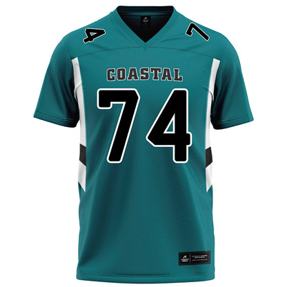 Coastal Carolina - NCAA Football : Jacob Katauskas - Teal Football Jersey