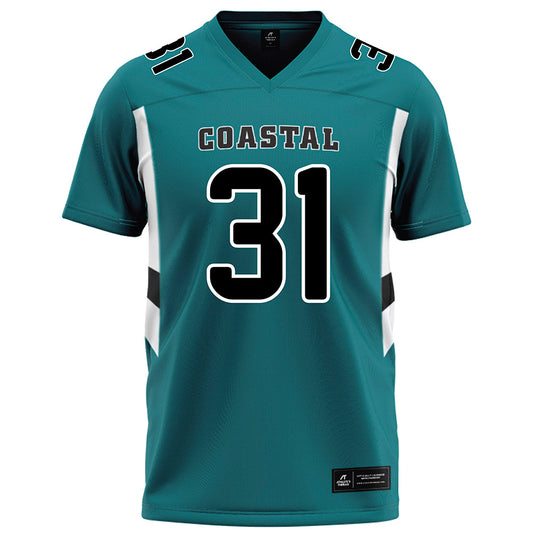 Coastal Carolina - NCAA Football : Walt Gray - Teal Football Jersey-0