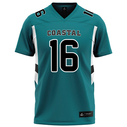 Coastal Carolina - NCAA Football : Blake Boda - Teal Football Jersey-0