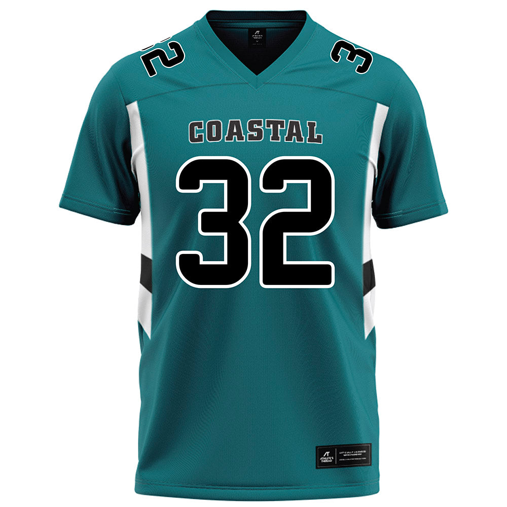 Coastal Carolina - NCAA Football : Jayden Jackson - Teal Football Jersey