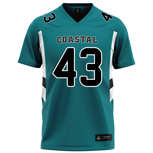 Coastal Carolina - NCAA Football : Nate Merchant - Teal Football Jersey-0