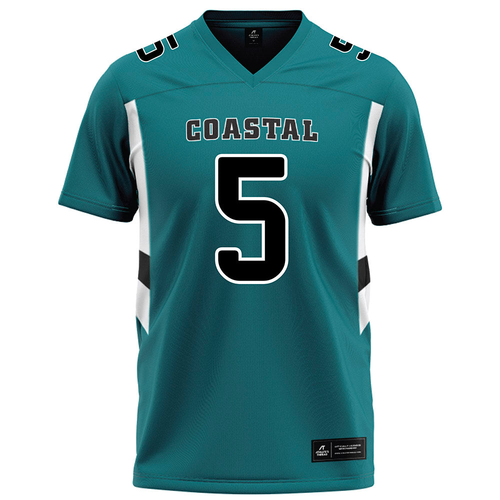 Coastal Carolina - NCAA Football : Dante Thomas - Teal Football Jersey-0