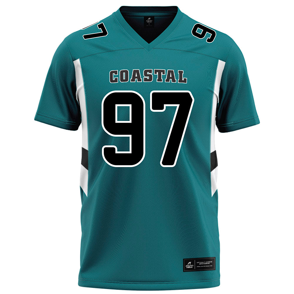 Coastal Carolina - NCAA Football : Emile Sebafundi - Teal Football Jersey-0