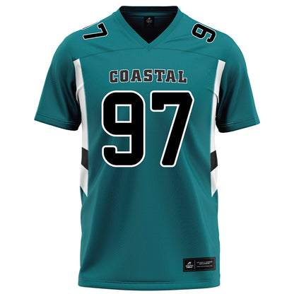 Coastal Carolina - NCAA Football : Emile Sebafundi - Teal Football Jersey-0