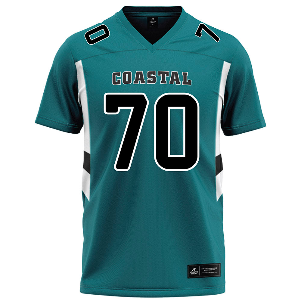 Coastal Carolina - NCAA Football : Daniel Jones - Teal Football Jersey-0