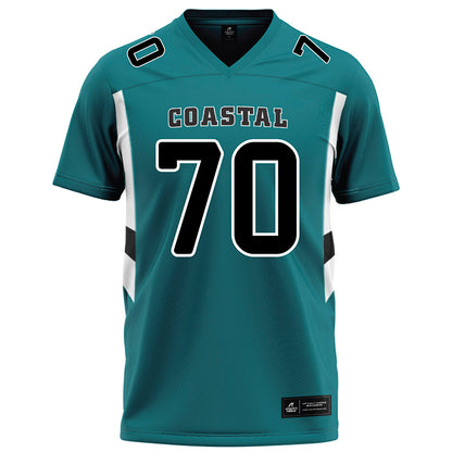 Coastal Carolina - NCAA Football : Daniel Jones - Teal Football Jersey-0