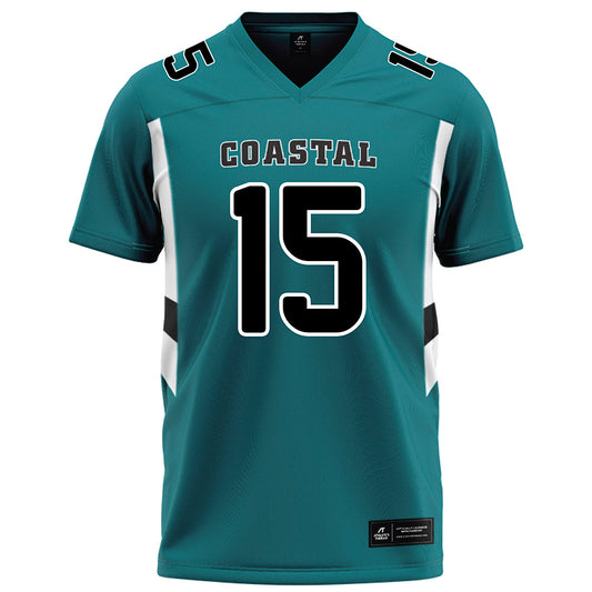 Coastal Carolina - NCAA Football : Darrion Henry-Young - Teal Football Jersey-0