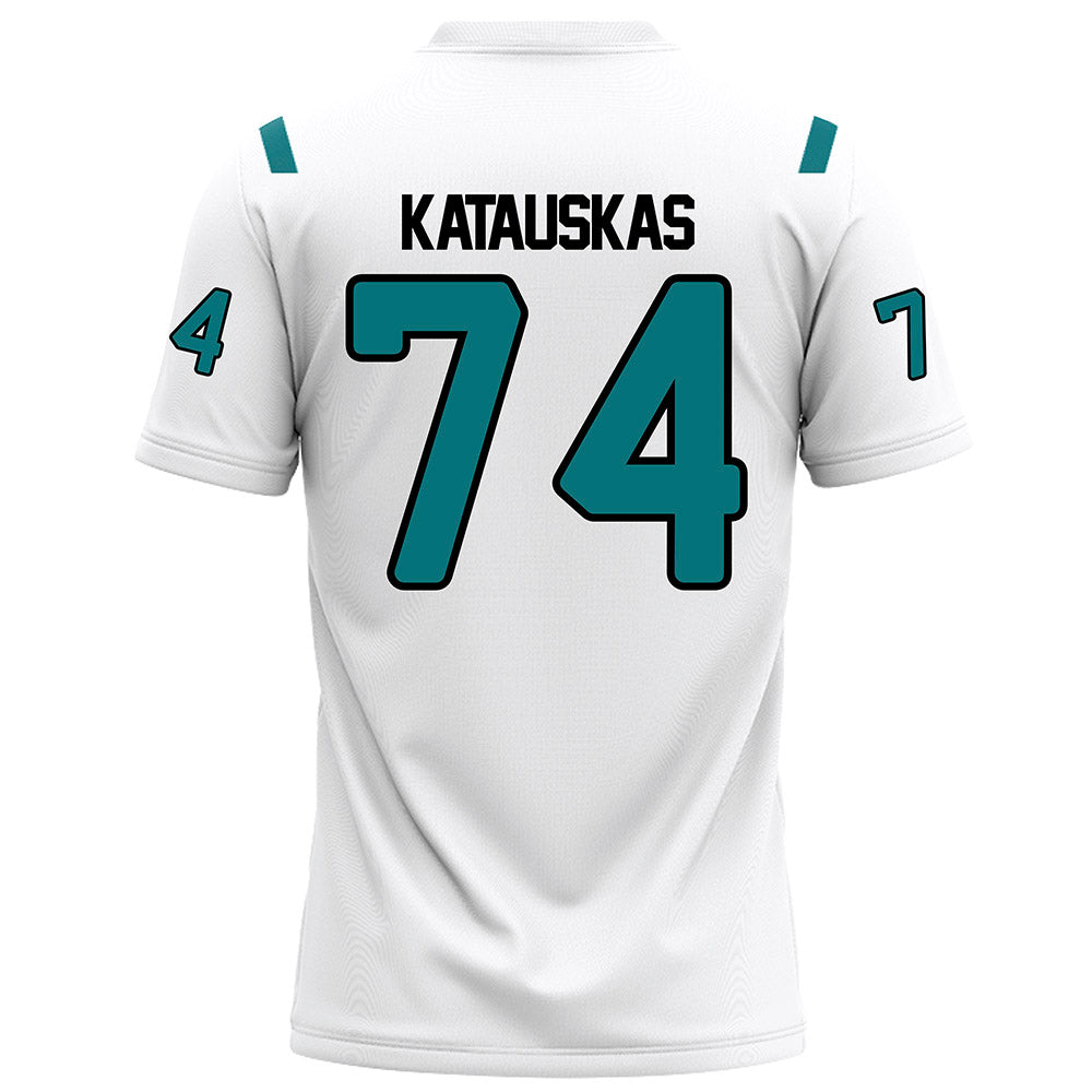 Coastal Carolina - NCAA Football : Jacob Katauskas - White Football Jersey