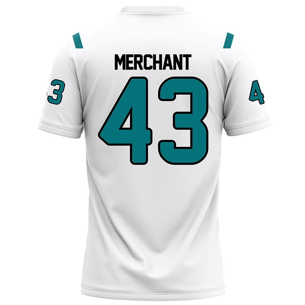 Coastal Carolina - NCAA Football : Nate Merchant - White Football Jersey-1