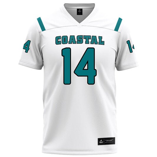 Coastal Carolina - NCAA Football : Myles Woods - White Football Jersey-0