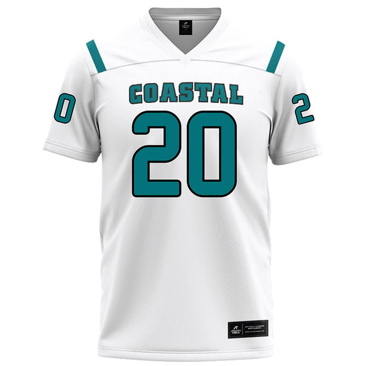 Coastal Carolina - NCAA Football : Jevon Edwards - White Football Jersey-0