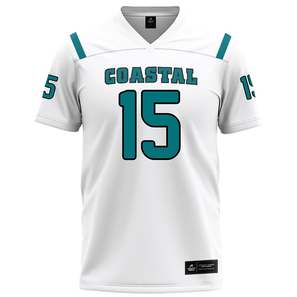 Coastal Carolina - NCAA Football : Elijah Aragon Cruz - White Football Jersey-0