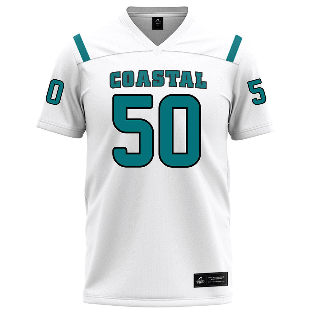 Coastal Carolina - NCAA Football : Nate Thompson - White Football Jersey-0