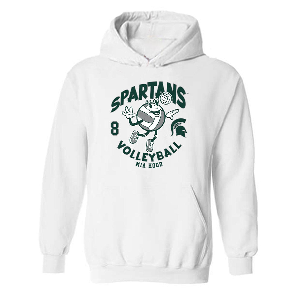 Michigan State - NCAA Women's Volleyball : Mia Hood - Fashion Shersey Hooded Sweatshirt-0