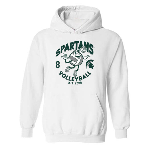Michigan State - NCAA Women's Volleyball : Mia Hood - Fashion Shersey Hooded Sweatshirt-0