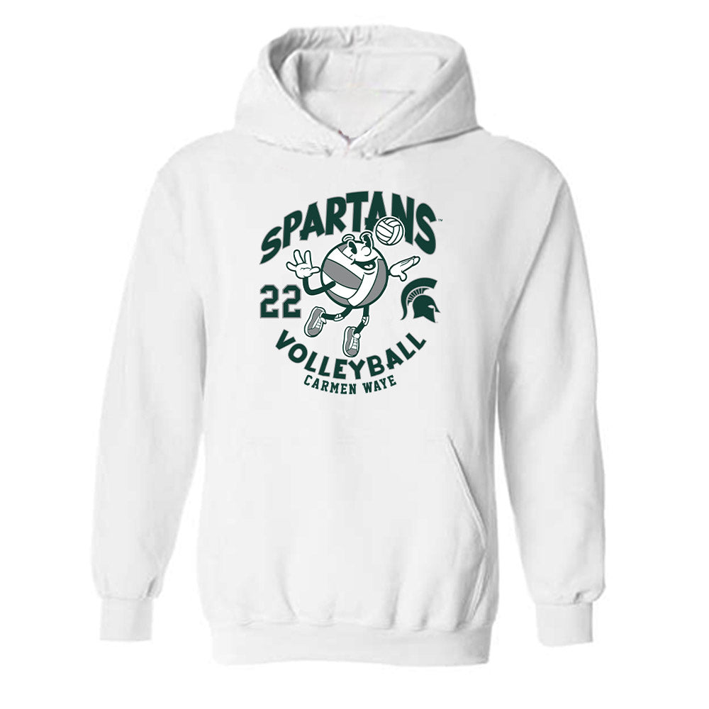 Michigan State - NCAA Women's Volleyball : Carmen Waye - Fashion Shersey Hooded Sweatshirt-0