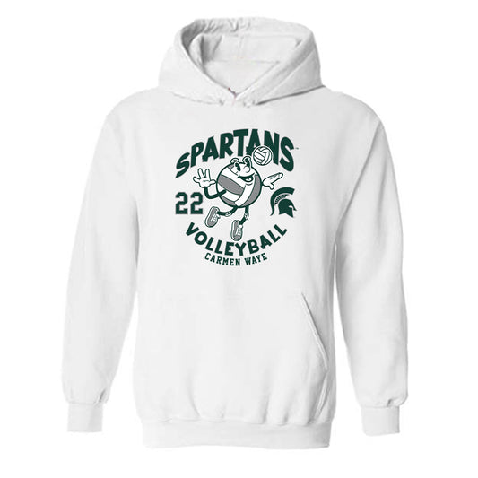 Michigan State - NCAA Women's Volleyball : Carmen Waye - Fashion Shersey Hooded Sweatshirt-0