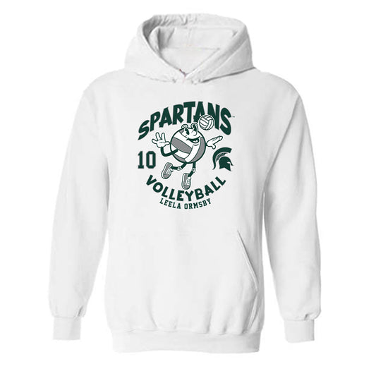 Michigan State - NCAA Women's Volleyball : Leela Ormsby - Fashion Shersey Hooded Sweatshirt-0