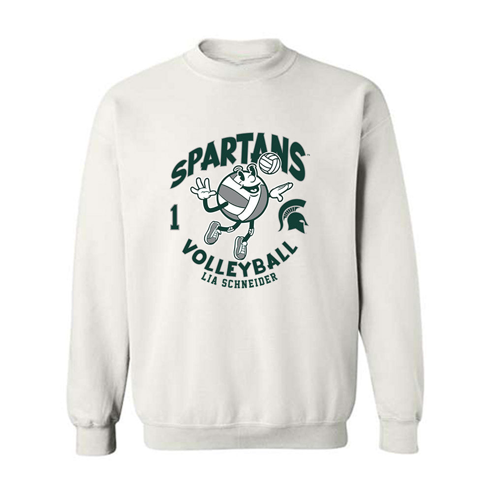 Michigan State - NCAA Women's Volleyball : Lia Schneider - Fashion Shersey Crewneck Sweatshirt-0