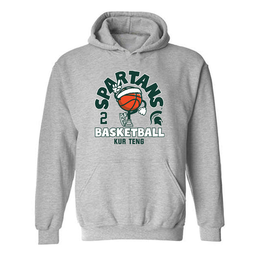 Michigan State - NCAA Men's Basketball : Kur Teng - Fashion Shersey Hooded Sweatshirt-0