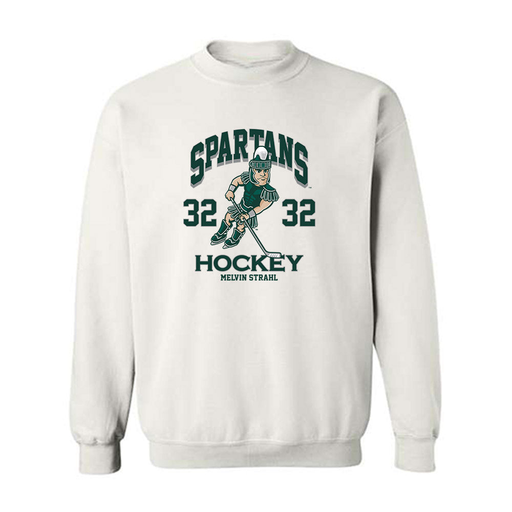 Michigan State - NCAA Men's Ice Hockey : Melvin Strahl - Fashion Shersey Crewneck Sweatshirt-0