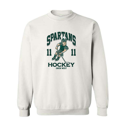 Michigan State - NCAA Men's Ice Hockey : Owen West - Fashion Shersey Crewneck Sweatshirt-0