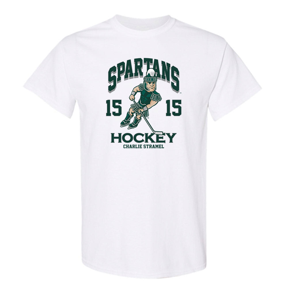 Michigan State - NCAA Men's Ice Hockey : Charlie Stramel - Fashion Shersey T-Shirt-0
