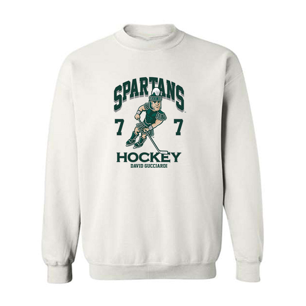 Michigan State - NCAA Men's Ice Hockey : David Gucciardi - Fashion Shersey Crewneck Sweatshirt-0