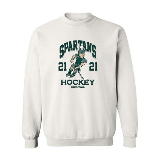 Michigan State - NCAA Men's Ice Hockey : Red Savage - Fashion Shersey Crewneck Sweatshirt-0