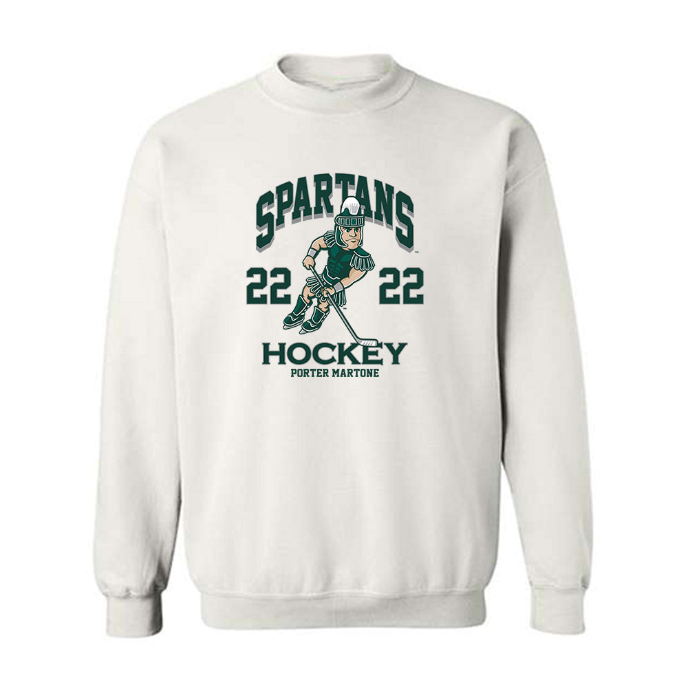 Michigan State - NCAA Men's Ice Hockey : Porter Martone - Fashion Shersey Crewneck Sweatshirt-0