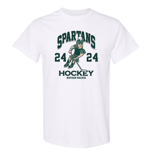 Michigan State - NCAA Men's Ice Hockey : Nathan Mackie - Fashion Shersey T-Shirt-0