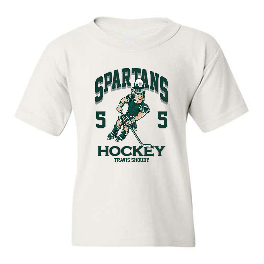 Michigan State - NCAA Men's Ice Hockey : Travis Shoudy - Fashion Shersey Youth T-Shirt-0