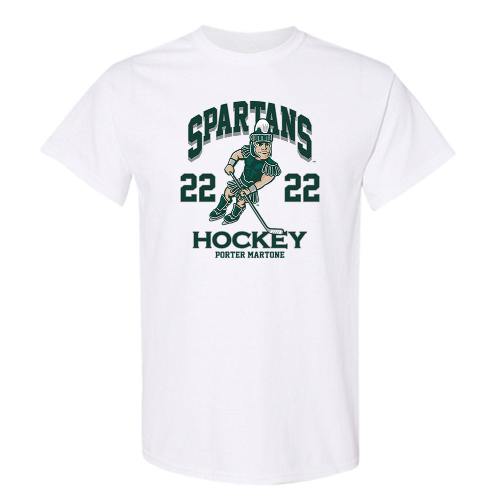 Michigan State - NCAA Men's Ice Hockey : Porter Martone - Fashion Shersey T-Shirt-0