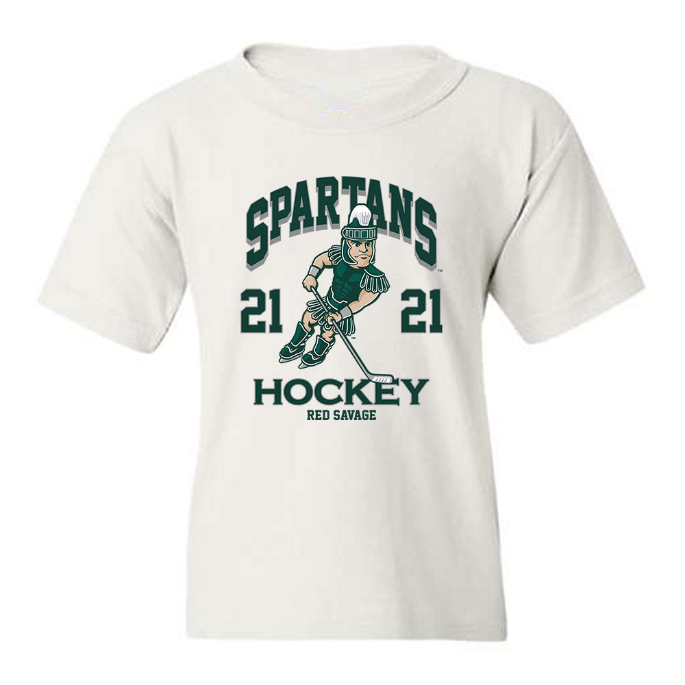 Michigan State - NCAA Men's Ice Hockey : Red Savage - Fashion Shersey Youth T-Shirt-0