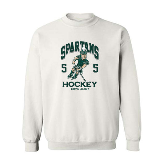Michigan State - NCAA Men's Ice Hockey : Travis Shoudy - Fashion Shersey Crewneck Sweatshirt-0
