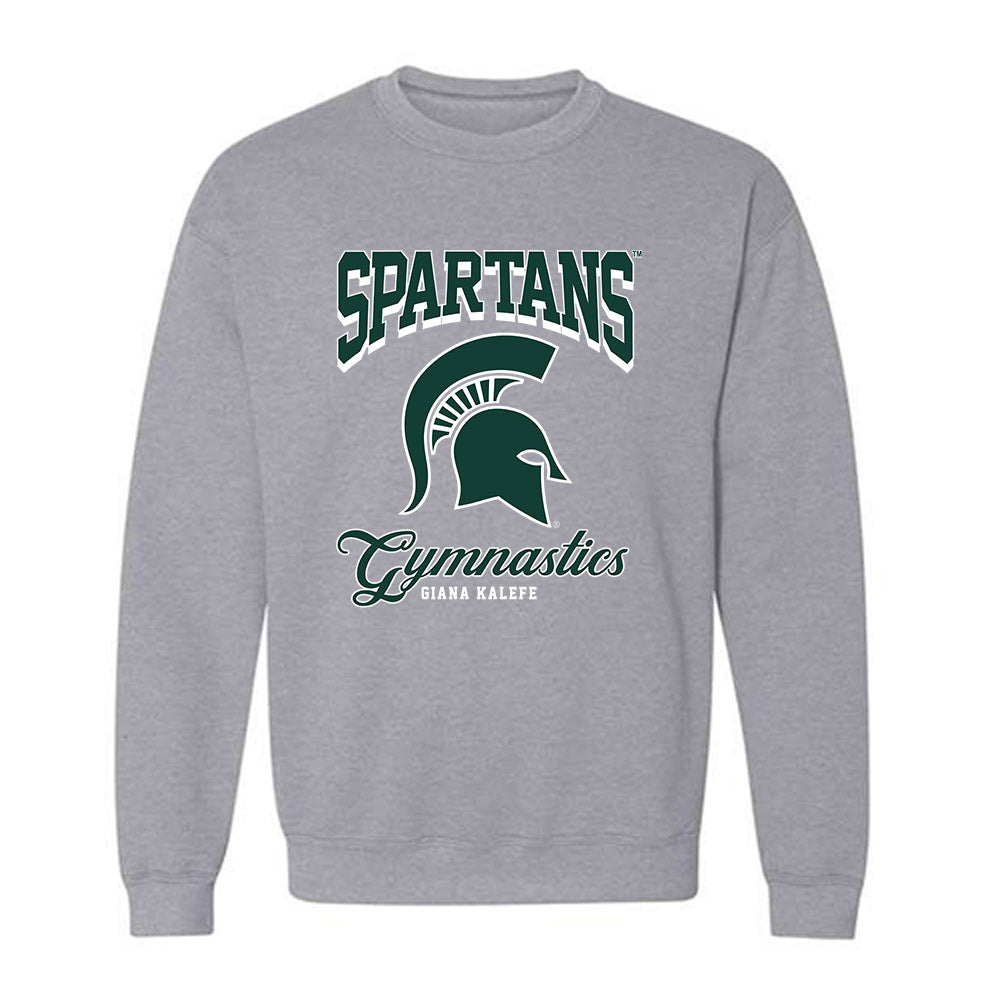 Michigan State - NCAA Women's Gymnastics : Giana Kalefe - Fashion Shersey Crewneck Sweatshirt-0