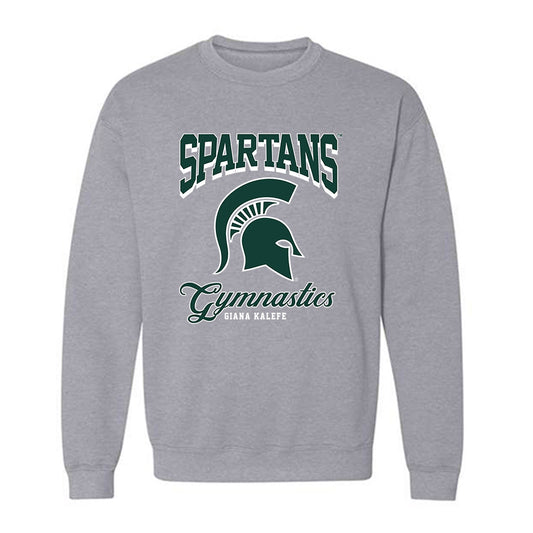 Michigan State - NCAA Women's Gymnastics : Giana Kalefe - Fashion Shersey Crewneck Sweatshirt-0