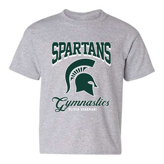 Michigan State - NCAA Women's Gymnastics : Olivia Zsarmani - Fashion Shersey Youth T-Shirt-0