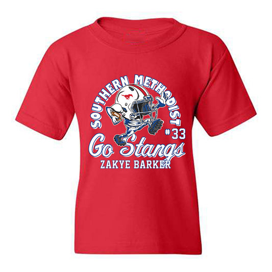 SMU - NCAA Football : Zakye Barker - Fashion Shersey Youth T-Shirt-0