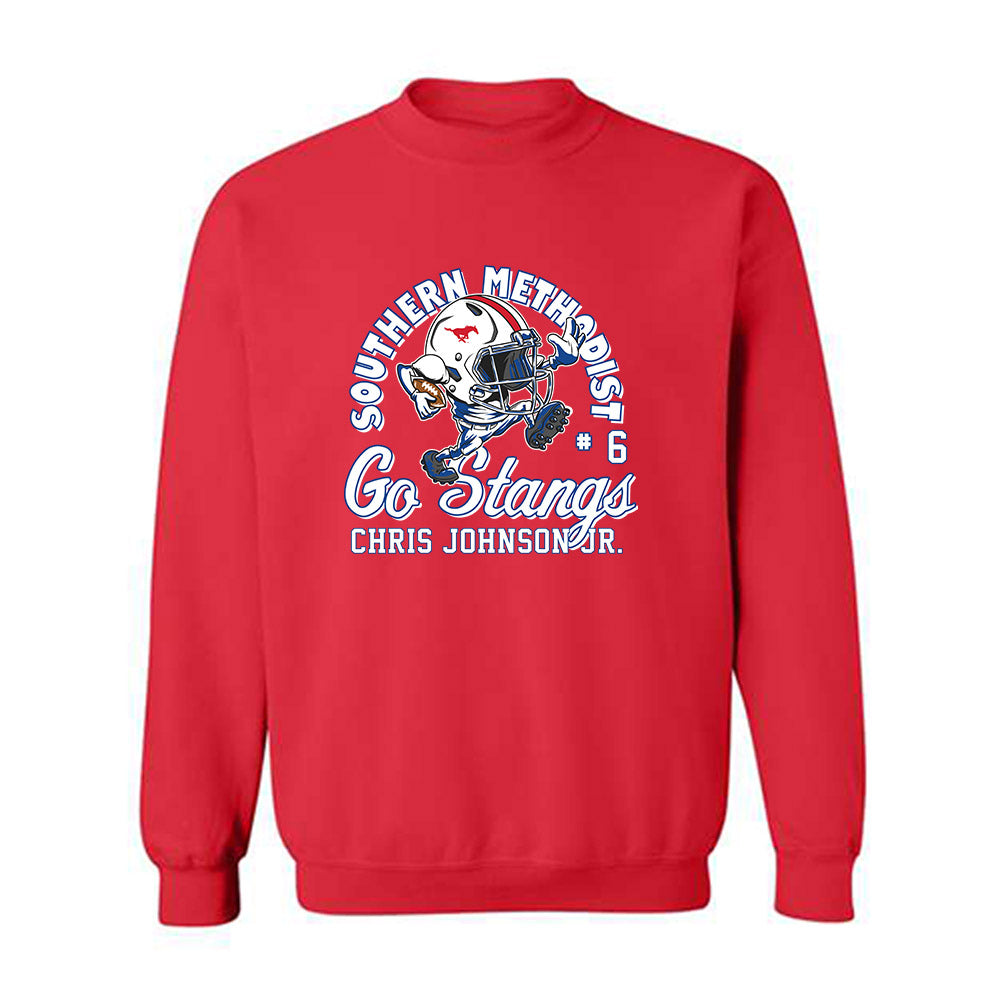 SMU - NCAA Football : Chris Johnson Jr. - Fashion Shersey Crewneck Sweatshirt-0
