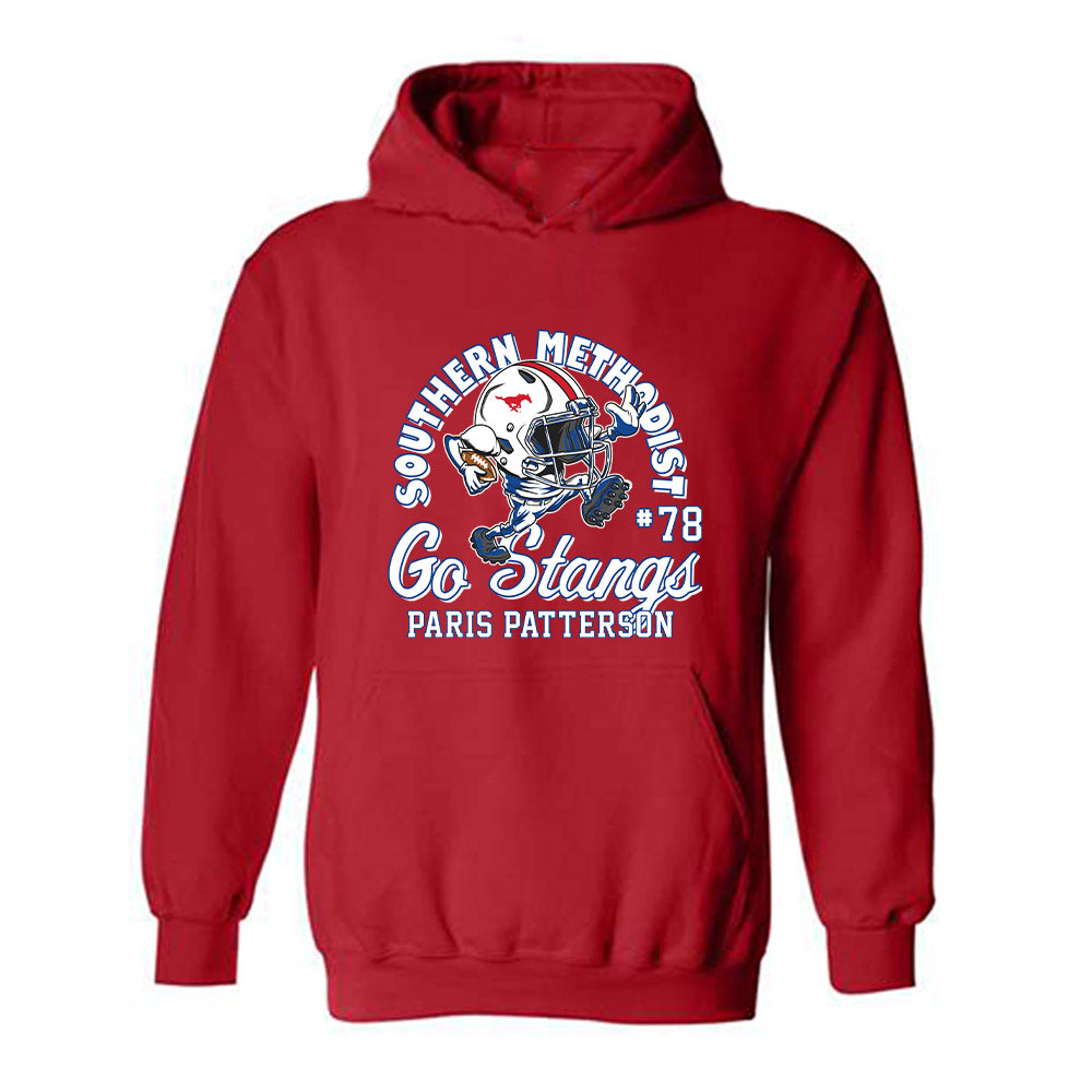 SMU - NCAA Football : Paris Patterson - Fashion Shersey Hooded Sweatshirt-0