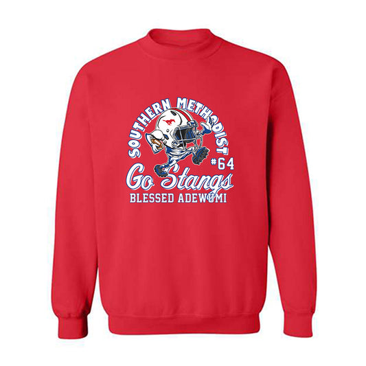 SMU - NCAA Football : Blessed Adewumi - Fashion Shersey Crewneck Sweatshirt-0