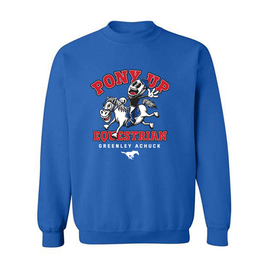 SMU - NCAA Equestrian : Greenley Achuck - Fashion Shersey Crewneck Sweatshirt-0