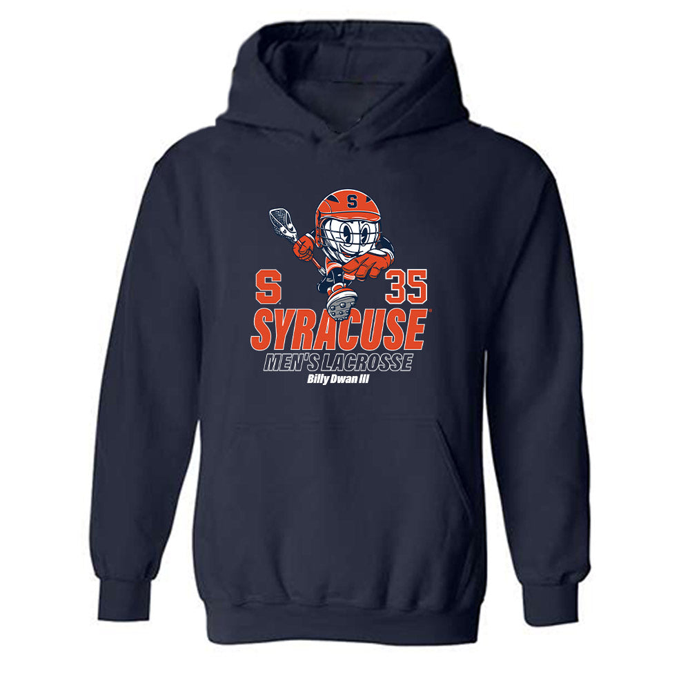 Syracuse - NCAA Men's Lacrosse : Billy Dwan III - Fashion Shersey Hooded Sweatshirt-0