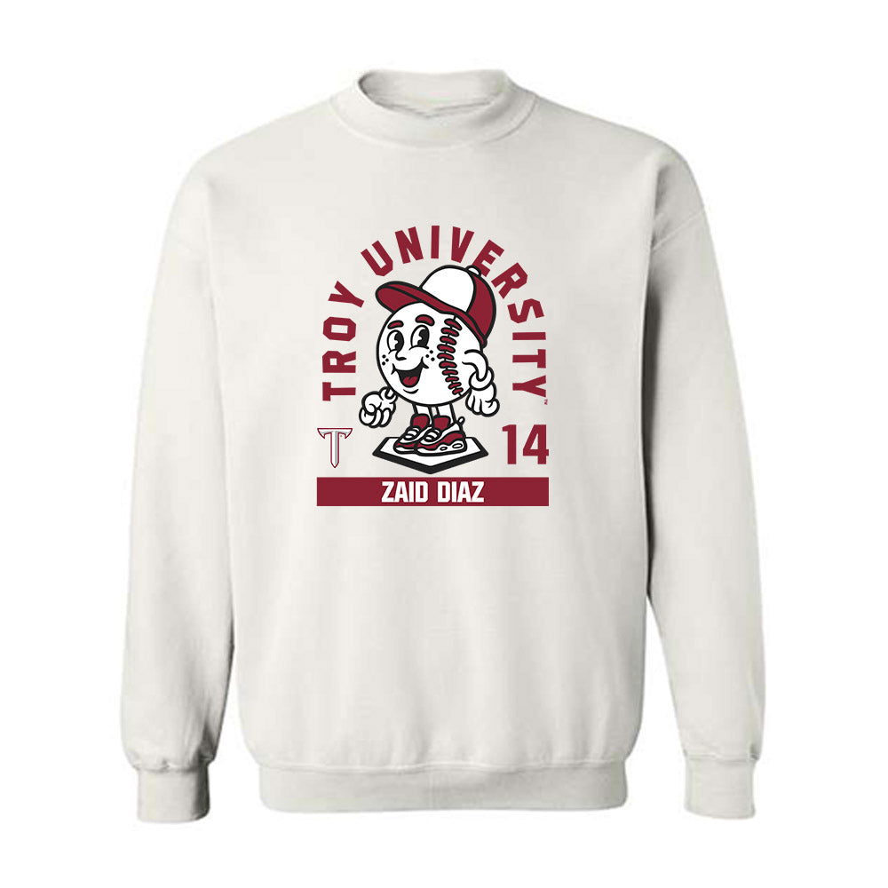 Troy - NCAA Baseball : Zaid Diaz - Fashion Shersey Crewneck Sweatshirt-0